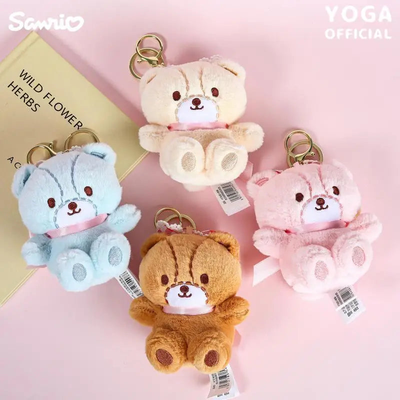 Kawaii Sanrio Hello Kitty Tiny Chum Plush Toys Keychain Cartoon Backpack Pendant Doll Decoration Girls Birthday Creative Gift