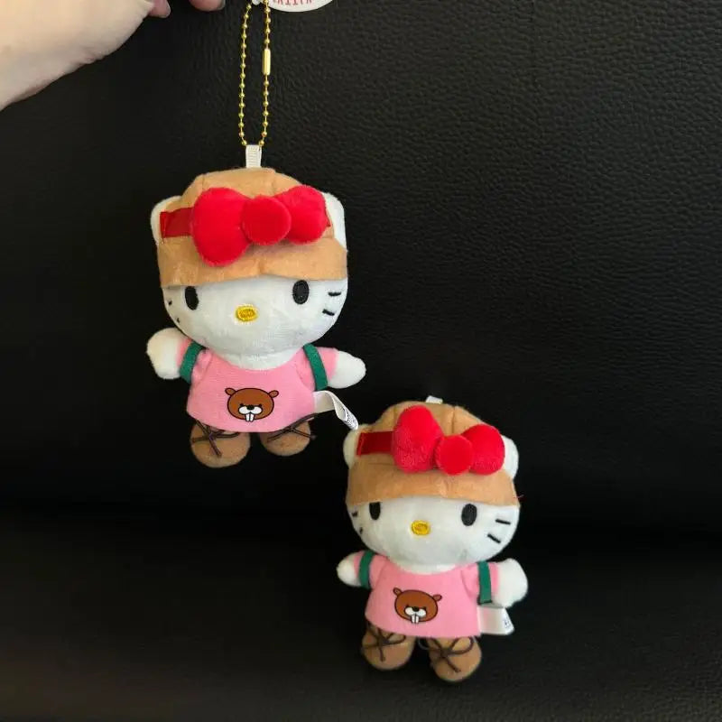 Kawaii Sanrio Hello Kitty Hiking Bag Pendant Cartoon Plush Toys Keychain Accessories Boy and Girl Couple Birthday Creative Gifts