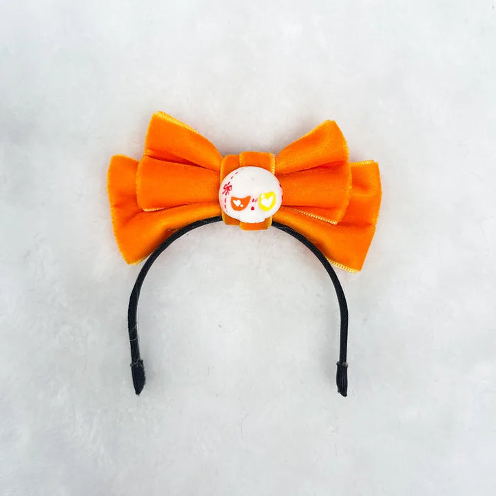 Doll Clothes Only 17cm/15cm Sitting Party Series 1-3 Labubu Leopard Print Dress with Velvet Skull Bow Hair Hoop Accessory Toy