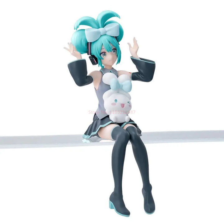 New Hatsune Miku X Cinnamoroll Figure Anime Miku Sit Figurine Models Garage Kit Action Collectible Decorations Children Gift