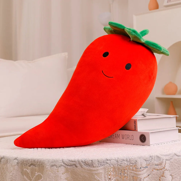 ZU Super Soft Plush Pillow Cute Fruits Kiwi Apple Orange and Vegetables Pea Chili Stuffed Toys Sofa Home Decor Cushion for Girl