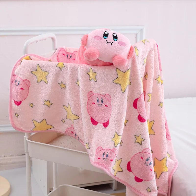Cute ‌Kirby‌ Blanket Pink Girl Heart Air Conditioner Cartoon Doll Blanket Can Be Used As Pillow Nap Soft Blanket Christmas Gift