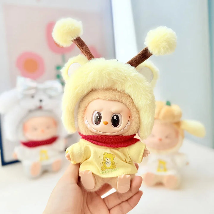 15cm/17cm Labubu Doll Costume Sitting Party 1st And 2nd Generation Little Devil Angel Set Cute DIY Gift