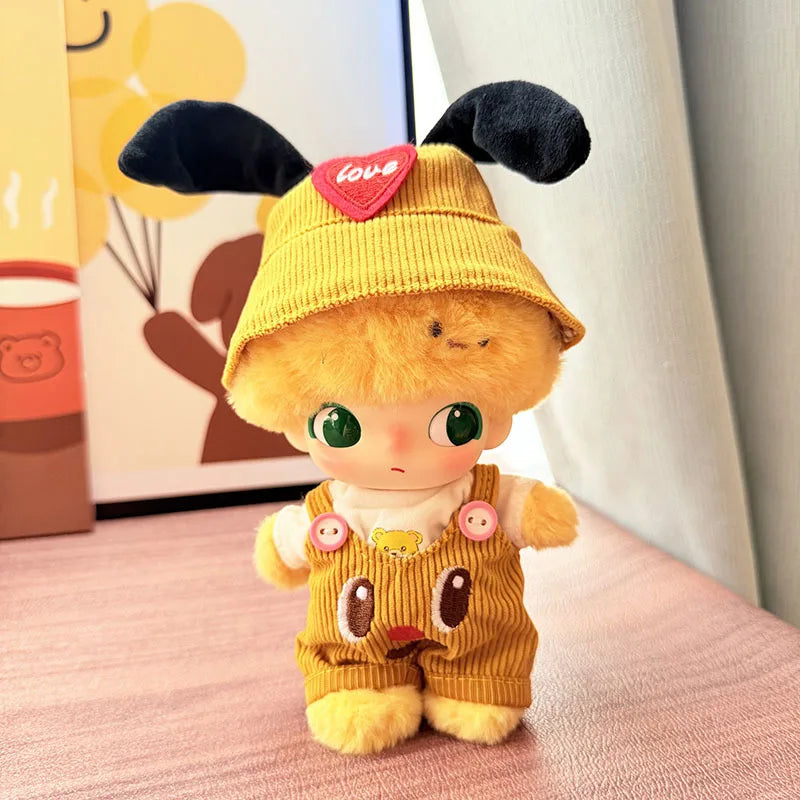 DIMOO WORLD Doll Box Pendulum Accessories Doll Clothes 6 Styles Bib Pants With Hat Overalls 15/17cm Labubu Doll Clothes