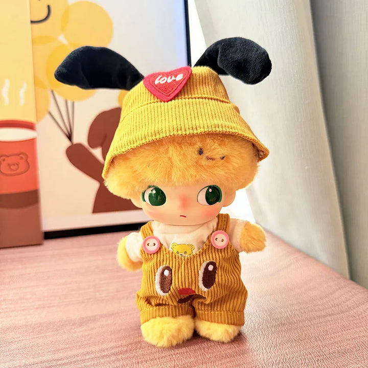 DIMOO WORLD Doll Box Pendulum Accessories Doll Clothes 6 Styles Bib Pants With Hat Overalls 15/17cm Labubu Doll Clothes