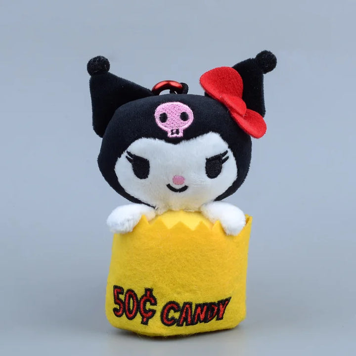 Kawaii Sanrio Kuromi Hello Kitty Cartoon Cute Plush Toys Hangydon Backpack Pendant Keychain Doll Decoration Girl Birthday Gift