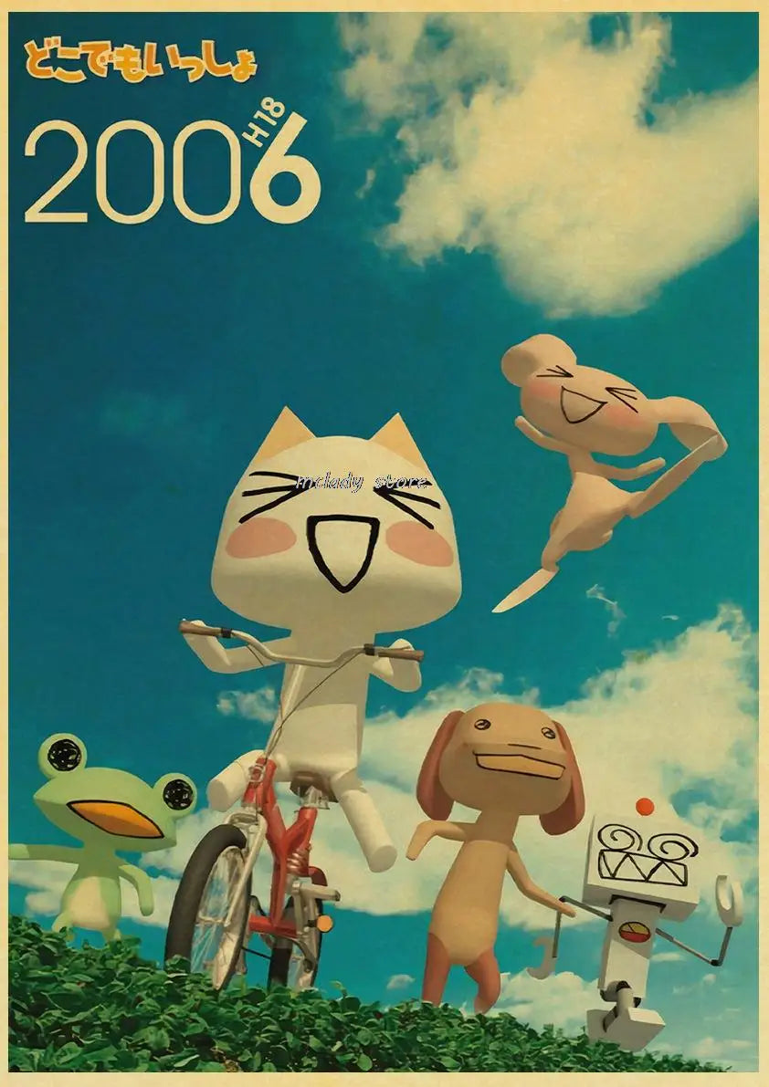 Inoue toro CUTE Cat Poster Home Room Decoration Kraft Paper Poster Game Drawing Wall Art Good Quality Wall Stickers