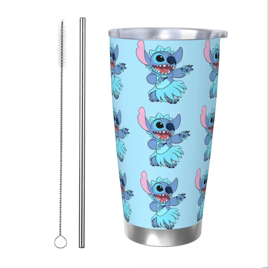 Funny & Stitch Insulated Tumbler with Straws Cute Koala Stainless Steel Thermal Mug Outdoor Travel Thermos Bottle Cup, 20oz