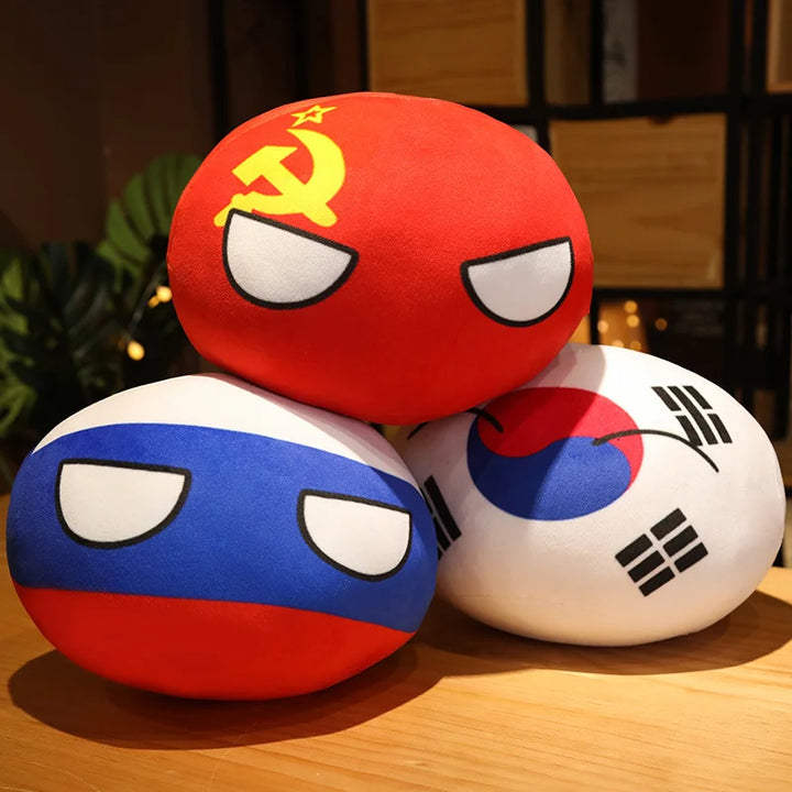 30/40cm Polandball Country Ball Toy Plush Countryballs Pendant Plush Doll Countryball Pillow Cushion Halloween Gift Home Decor