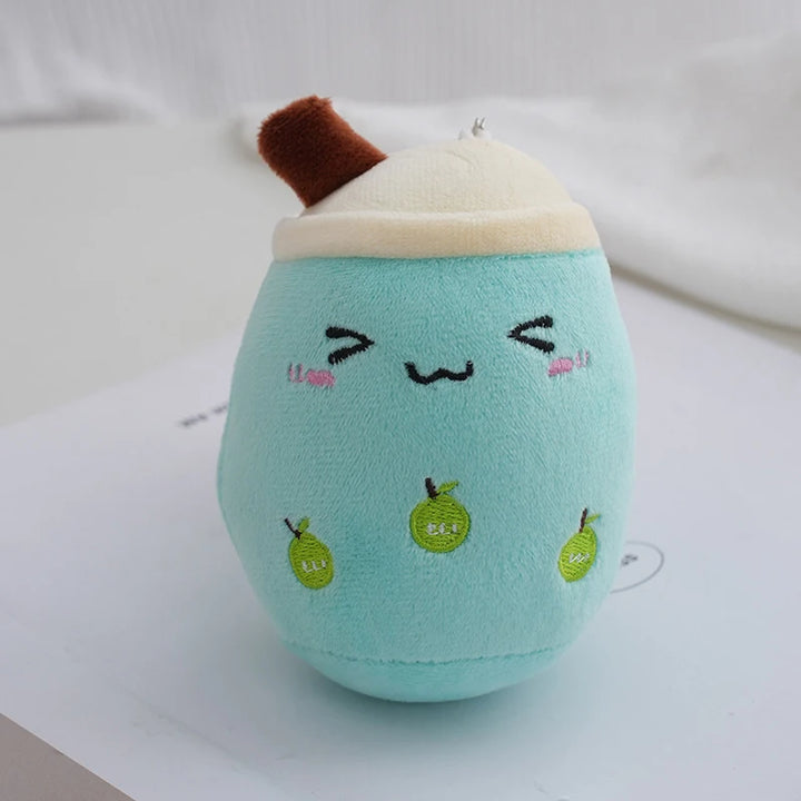 12cm Milk Tea Coffee Cup Toy Stuffed Bubble Tea Fruit Plush Keychain Toys Cute Kawaii Soft Plush Doll Pillow Bag Charm Accessory