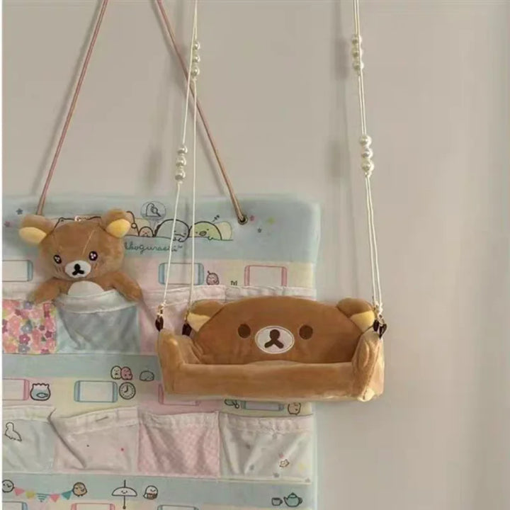 Cartoon Rilakkuma plush swing toys creative bedroom decoration cute doll storage toys swing boys and girls Christmas gifts