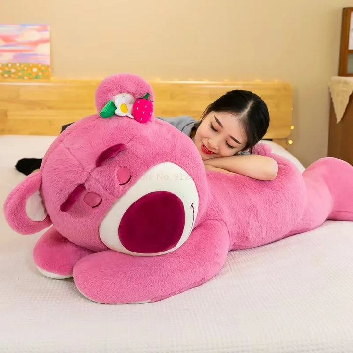 40/50/70cm Disney Toy Story Lotso Kawaii Bear Strawberry Sofa Plush Pillow Stuffed Toys Children Girls Festivals Birthday Gifts