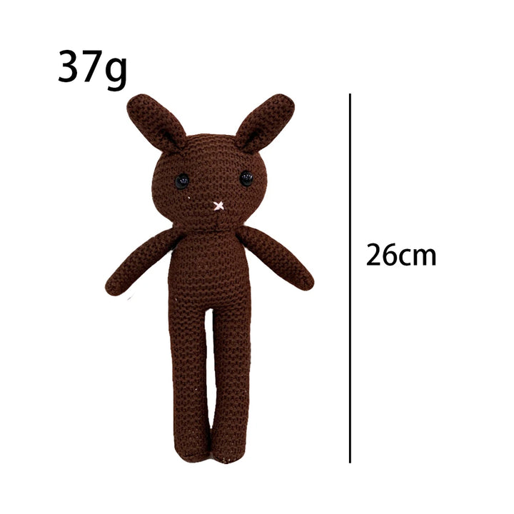 26cm Handmade Knitted Rabbit Doll Kawaii Baby Soothing Toy Mini Cuddle Doll Newborn Baby Early Educational Toy