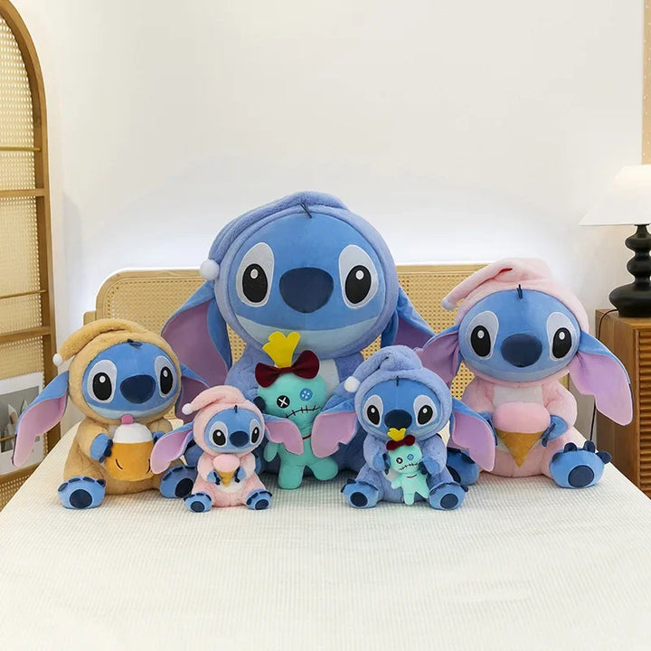 Cartoon 28/80CM Disney Lilo and Stitch Plush Doll Toy Anime Stuffed Kawaii Scrump Stich Soft Plushie Kids Xmas Gifts Birthday