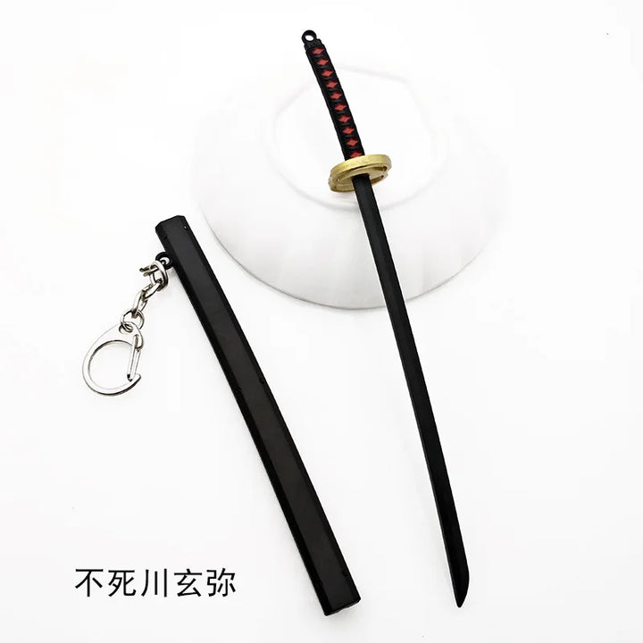 Mini Sword With Sheath China Ancient Sword Zinc Alloy Tang Hengdao Han Sword Weapon Model Keychain Pendant Cosplay Accessories