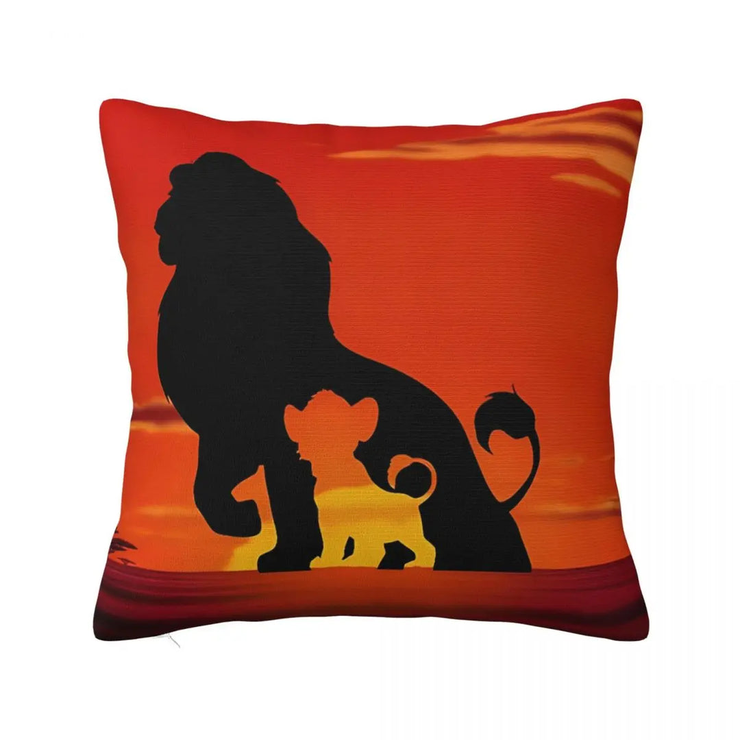 The Lion King Simba Mufasa Dad Pillowcase Polyester Cushion Cover Decorative Pillow Case Cover Home Square 45X45cm
