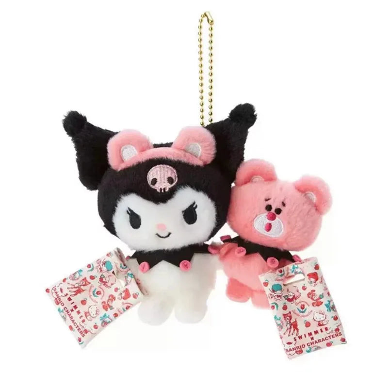Sanrio Hello Kitty Cinnamoroll Plush Toys Kawaii Kuromi My Melody Doll Bag Pendant Pom Pom Purin Keychain Friend Birthday Gift