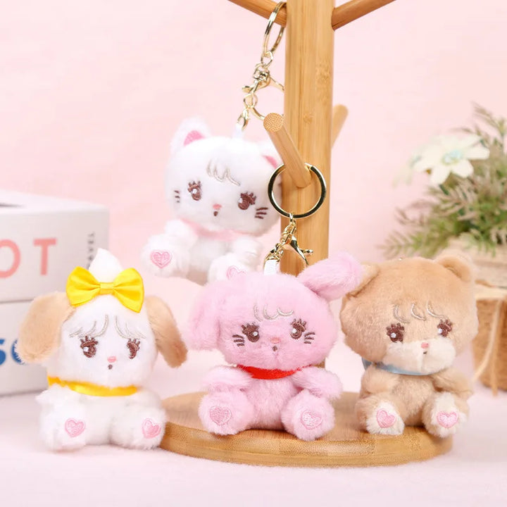 Cute Mikko Plush Pendant Keychain Cartoon Cat Soft Little Doll Backpack Pendant Decoration Children Toy Friends Christmas Gift