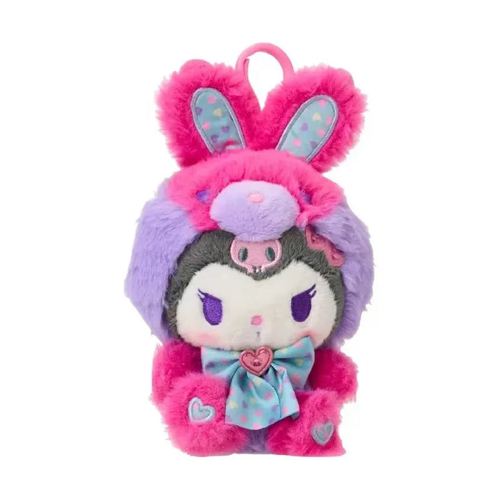 Sanrio Kuromi My Melody Plush Toy Kawaii Keychain Easter Rainbow Rabbit Hello Kitty Cinnamoroll Backpack Pendant Decoration Gift