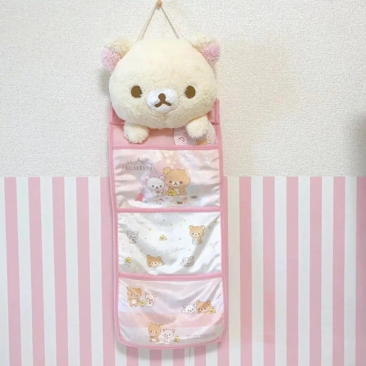 Kawaii Rilakkuma Hanging Multi-Layer Storage Bag Jewelry Miscellaneous Large Furnishing Decoration Capacity Storage Bedroom Home