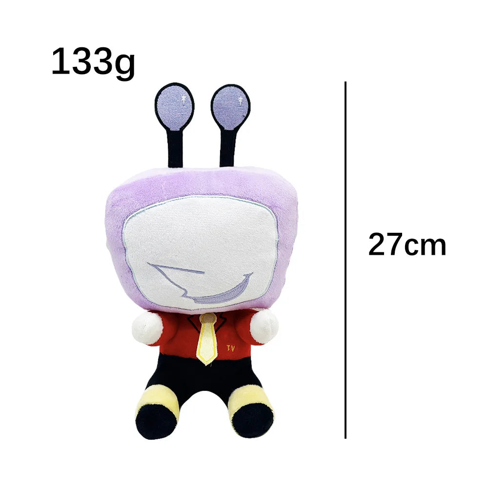 10.6inch Anime DELTARUNE Tenna Sitting Plush Triangle Rune Stuffed Doll Purple TV Man Handheld Microphone Collection Toy Gift