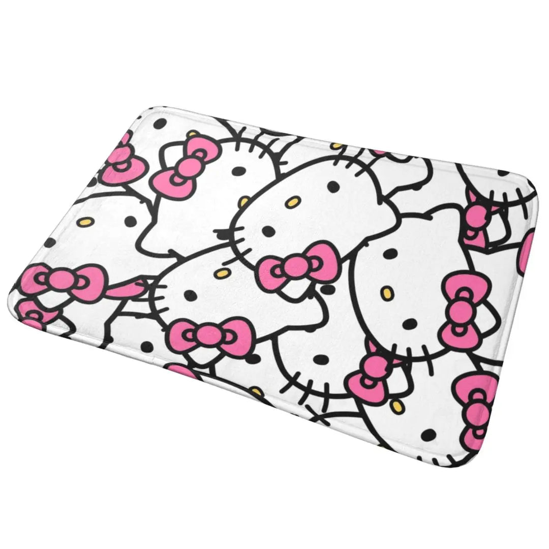 Hello Kitty Punk Music Memory Foam Bath Mat Rug Non-Slip Quick Dry Bathroom Floor Rugs Carpet For Bath Entrance Door Doormat
