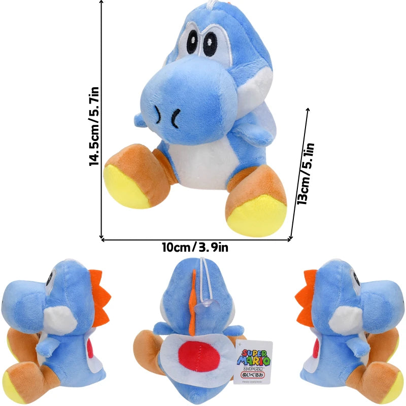 Kawaii Mario Green Blue Pink Black Yoshi Soft Plush Toys Cute Anime Eggs Stuffed Animals Peluche Dolls Festivals Birthday Gifts
