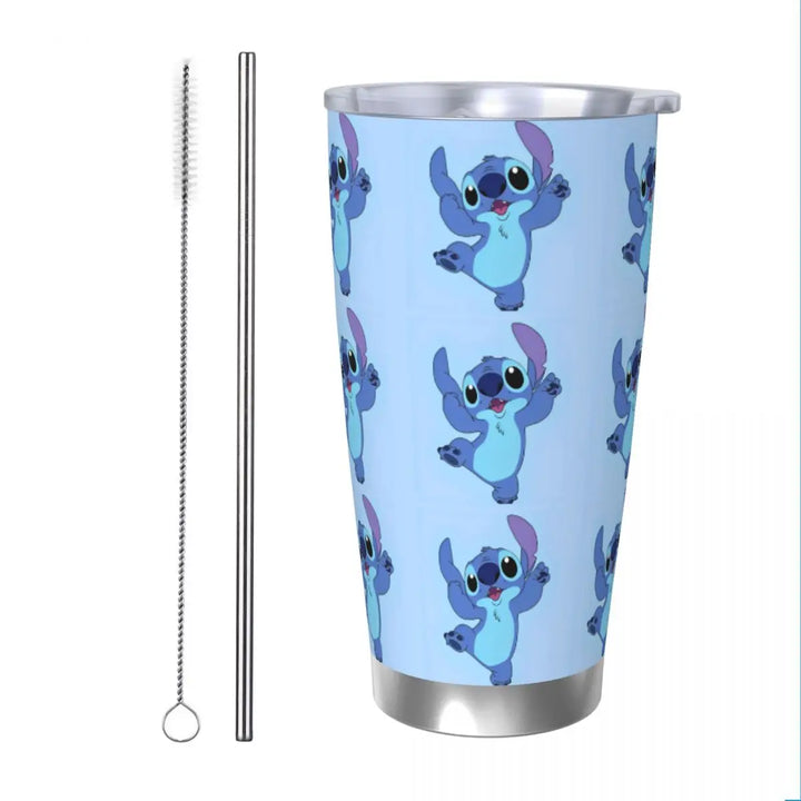 Funny & Stitch Insulated Tumbler with Straws Cute Koala Stainless Steel Thermal Mug Outdoor Travel Thermos Bottle Cup, 20oz