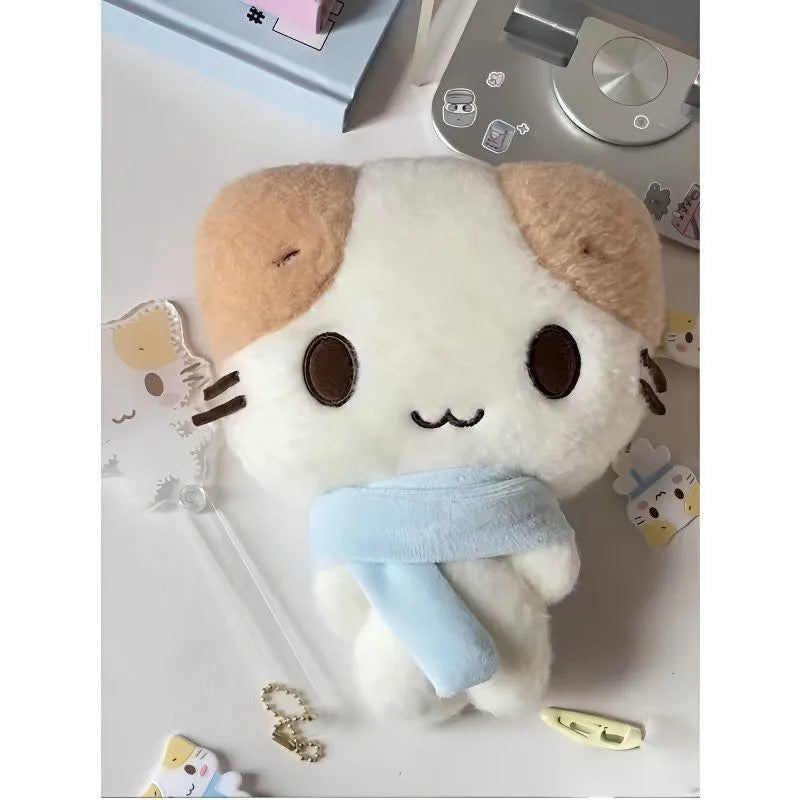 Masyumaro Fluffy Fuwa Nyanko Cat Plush Keychain Charm Keychain Anime Kawaii Women Bag Keychains Mascot Keyring Keyholder Custom