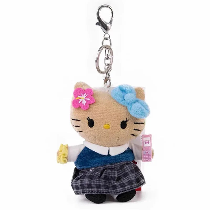 Kawaii Sanrio Hello Kitty Plush Toys Backpack Pendant Cartoon Stuffed Doll Keychain Accessories Girl Birthday Creative Gifts