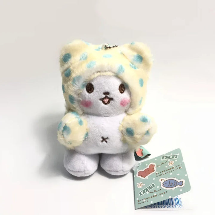 Sanrio Marumofubiyori Bear Plush Toys Keychain Moppu bear Cartoon Kuromi Stuffed Plush coin purse bag Backpack Pendant Gifts
