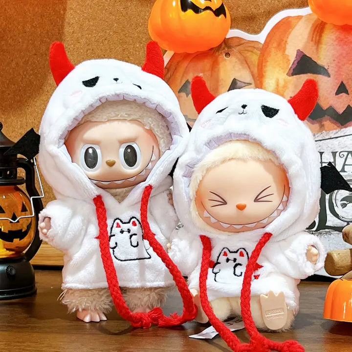 17cm Labubu I II Idol Dolls Devil Ghost Sweatshirt Mini Plush Doll'S Clothes 10CM Cotton Doll DIY Accessories