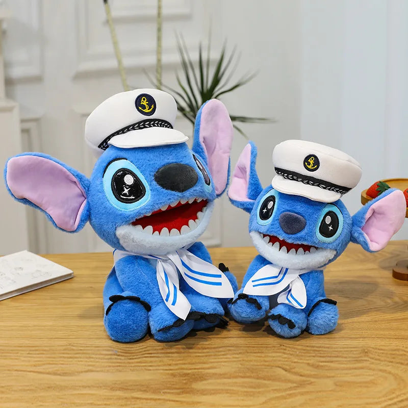 25/30CM Disney Navy Lilo and Stitch Plush Toy Anime Stuffed Kawaii Ornament Soft Stich Doll Plushie Kids Birthday Xmas Gifts