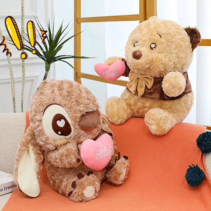Disney 30/60cm Winnie The Pooh Plush Toys Kawaii Cartoon Plushie Dolls Pillows Lilo and Stitch Plush Kids Birthday Xmas Gifts