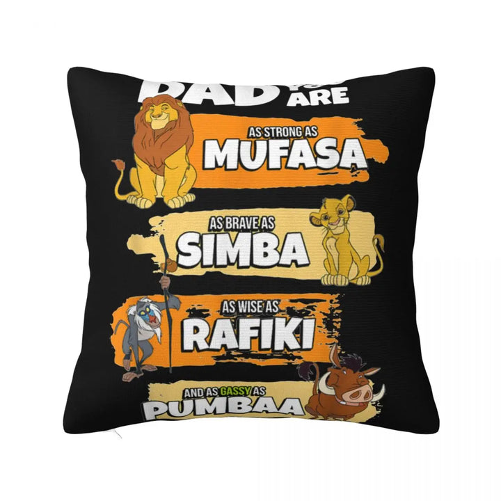 The Lion King Simba Mufasa Dad Pillowcase Polyester Cushion Cover Decorative Pillow Case Cover Home Square 45X45cm