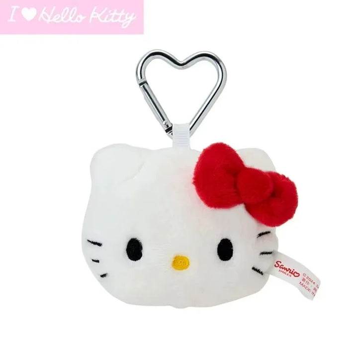 Sanrio Plush Toys Keychain Hello Kitty houndstooth heart Buckle Anime Kitty Cat Cute Bag Pendant Accessories Girl's Holiday Gift