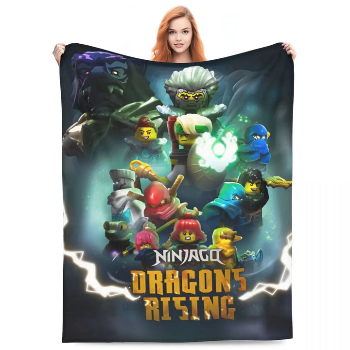 N-ninjagos Knitted Blankets Coral Fleece Plush Super Soft Throw Blankets for Bed Bed Rug