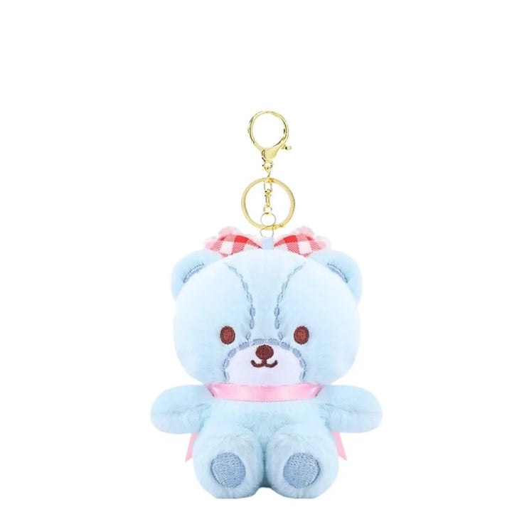 12cm Anime Cartoon Sanrio KT Tiny Chum Little Cham Bear Keychain Hello Kitty Friends Plush Doll Bag Pendant Cartoon Girls Gift