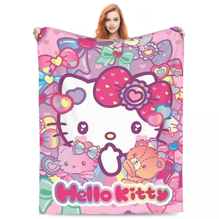Hello Kitty Zodiac Aquarius Fuzzy Blankets Customized Throw Blanket for Home Hotel Sofa 200x150cm Bedspreads