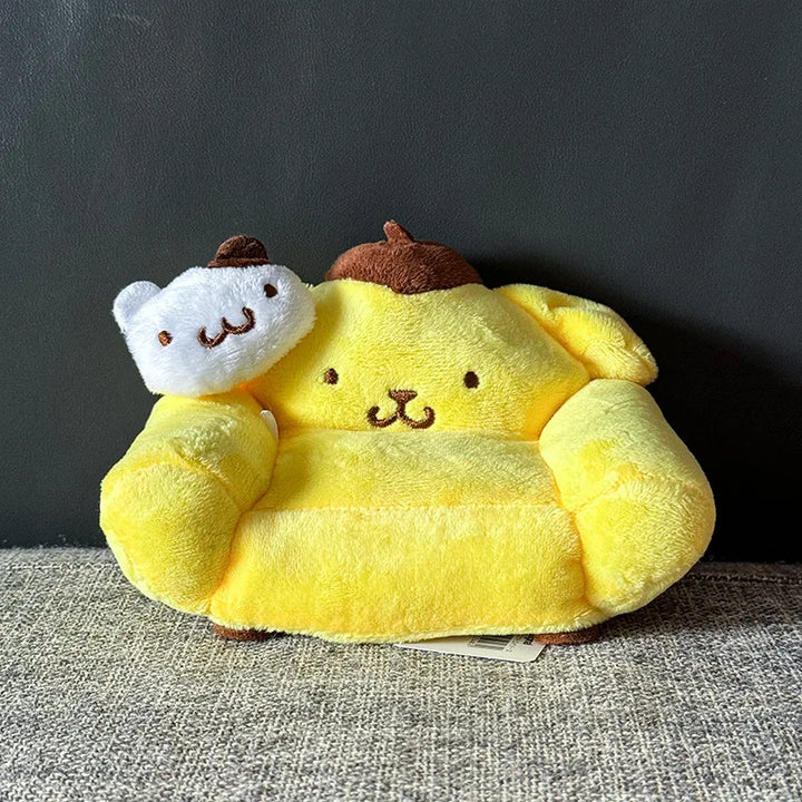 Kawaii Kuromi Hello Kitty Mickey Plush Mini Sofa Cartoon Cute Plush Toy Soft Stuffed Doll Sofa Decorative Home Item For Fans