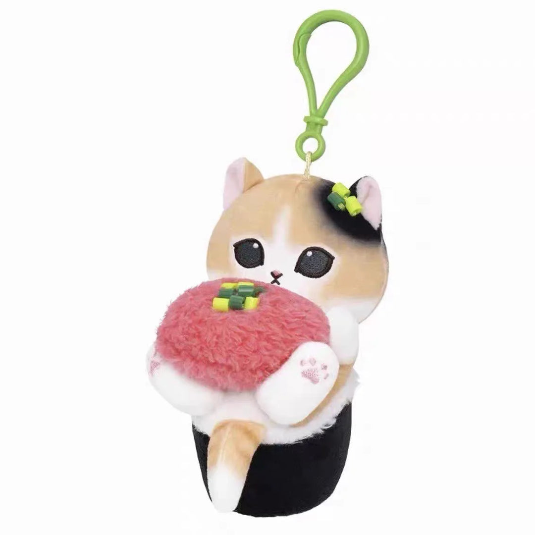 Cartoon Mofusand Kawaii  Shark Cat Keychain Pendant Cartoon Sushi Salmon Pendant Shark Cat Cross-Dressing doll Backpack Decor