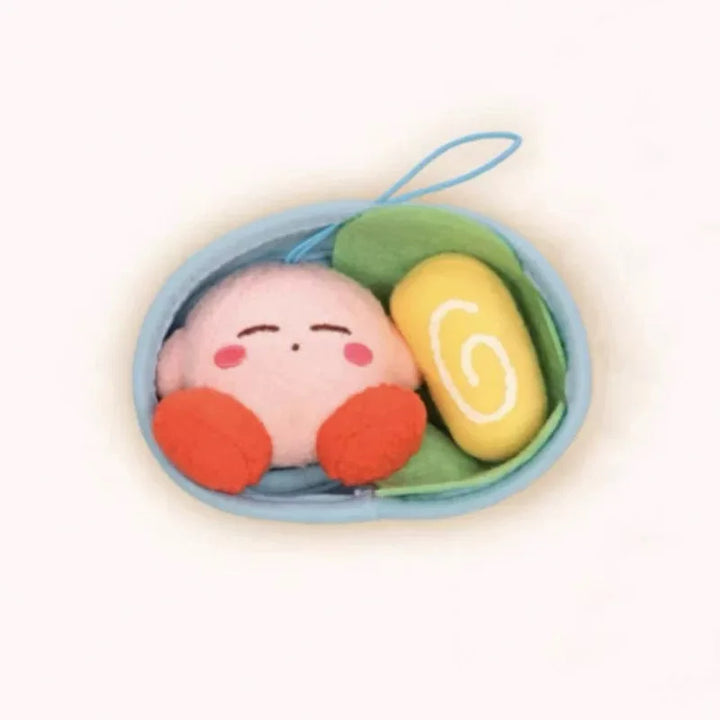 Anime Star Kirby Costume Plush Doll Keychain Bento Hamburger Series Stretchable Doll Kawaii Backpack Hang Pendant  Birthday Gift