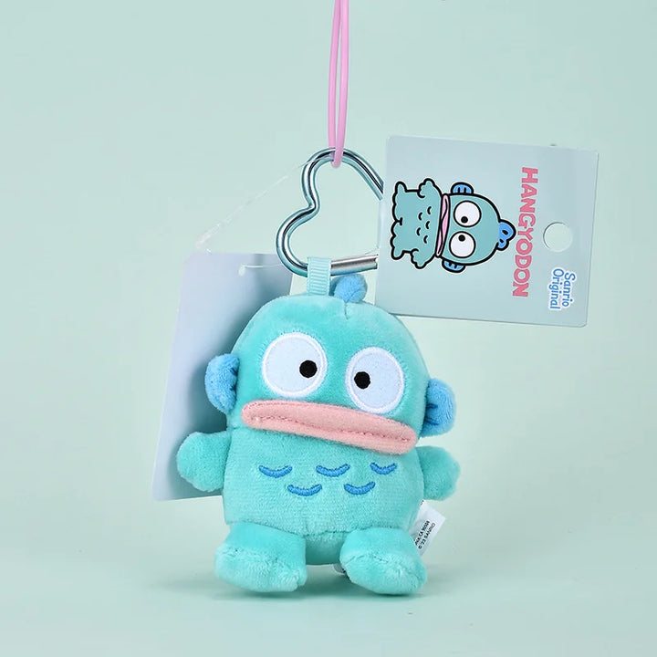 Kawaii Sanrios Gudetama Sam Gudetama Ahiru no Pekkle Plush Doll Keychain Hangyodon keyring My Melody Stuffed Backpack Pendant
