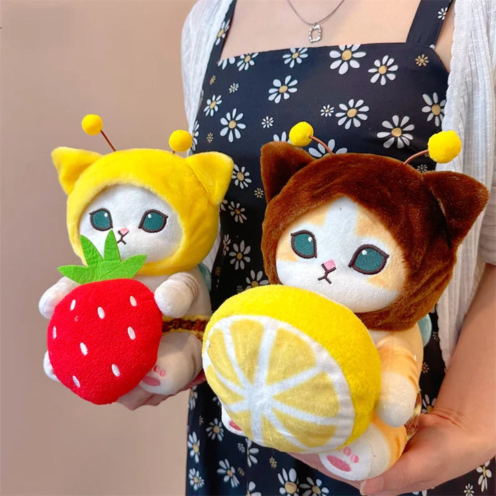 Kawaii Japanese Cartoon Mofusand Shark Cat Cos Bee Series Plush Toy Creative Soft Stuffed Doll Children Girls Boys Birthday Gift