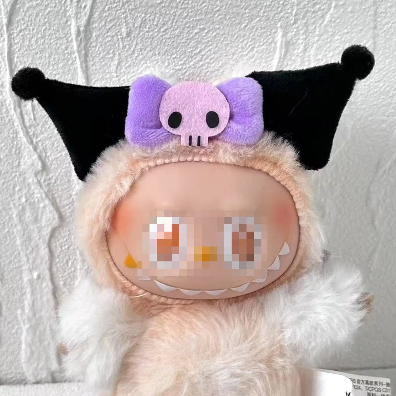 Sanrio plush Hat Outfit For Labubu Doll Headband Kawaii DIY Doll Headband Melody Cinnamoroll HelloKitty Cotton Doll Accessories