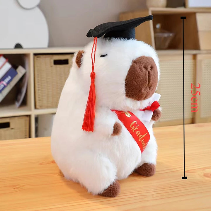 Doctor Hat Capybara Plush Toy Graduate Plush Dolls Cute Stuffed Animal Plushie Cute Pendant Soft Cartoon Pillow Graduation Gift