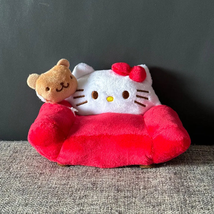 Kawaii Kuromi Hello Kitty Mickey Plush Mini Sofa Cartoon Cute Plush Toy Soft Stuffed Doll Sofa Decorative Home Item For Fans