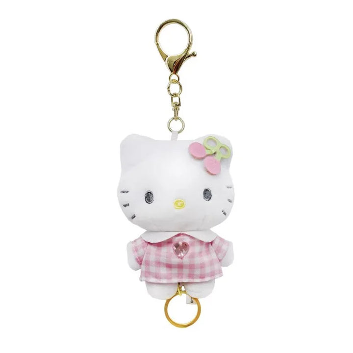 Kawaii  Sanrio Hello Kitty nic Angel Nurse Plush Toy Telescopic Keychain Backpack Pendant Accessories Girls Festival Theme Gifts