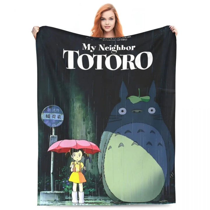 Cartoon Funny Cute T-Totoros Blanket Coral Fleece Plush  Soft Throw Blankets for Car Sofa Couch Bed Rug