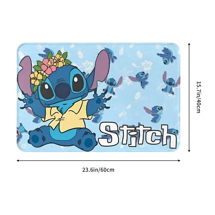 Cartoon Stitch 626 Bathroom Rugs Mat Extra Soft and Absorbent  Bath Rugs Mats Carpet Non-Slip for Entrance Door Doormat